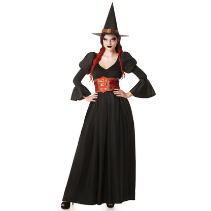 Fato de Bruxa Preto Corset para mulher