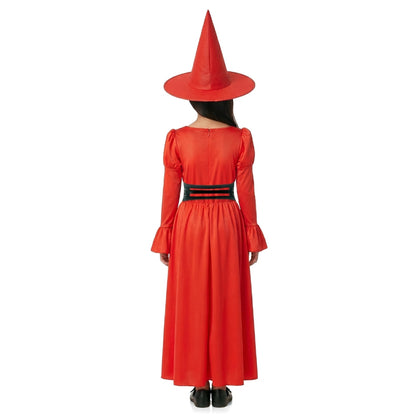 Fato de Bruxa Vermelho Corset para menina
