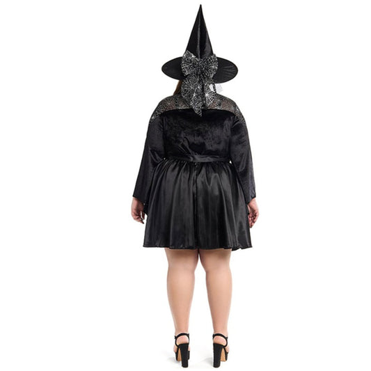 Fato de Bruxa Teia de Aranha Plus para mulher