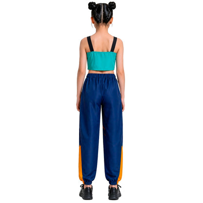 Fato de Cantora K-Pop Azul Eco para menina