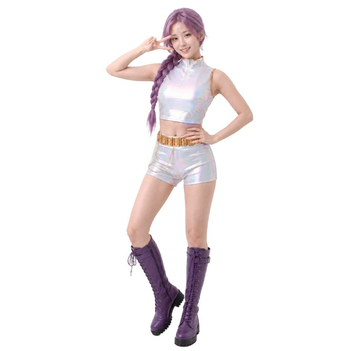 Fato de Cantora K-Pop Branca Basic para mulher
