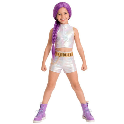 Fato de Cantora K-Pop Branca Basic para menina