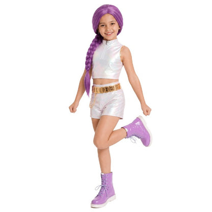 Fato de Cantora K-Pop Branca Basic para menina