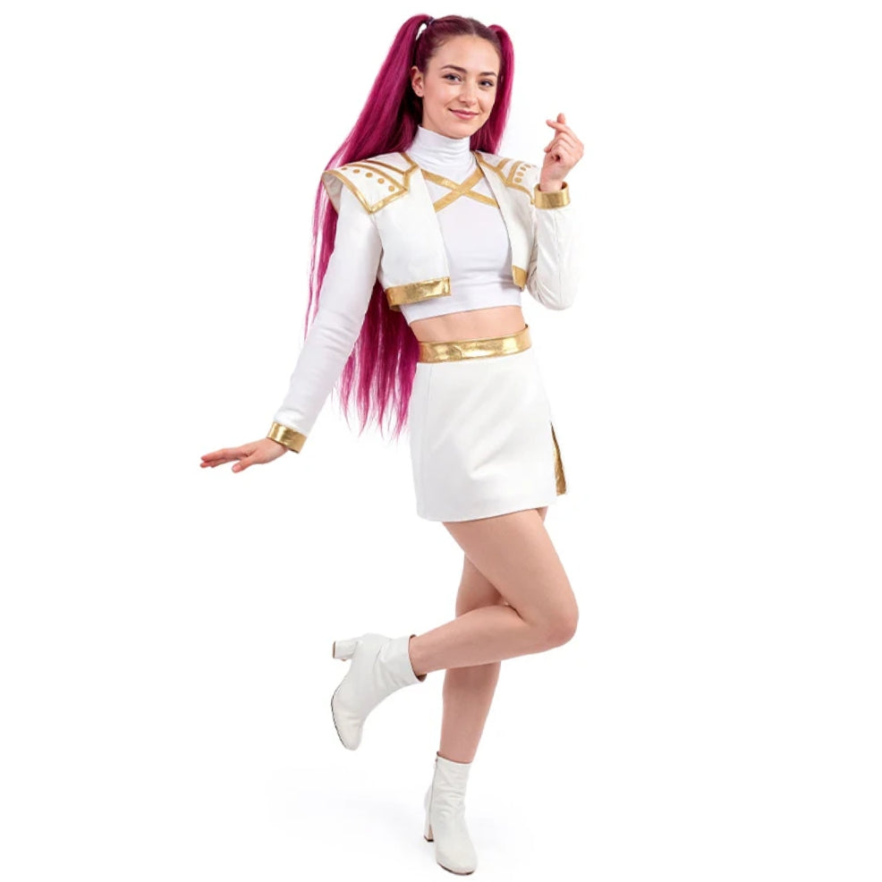 Fato de Cantora K-Pop Branca Deluxe para mulher