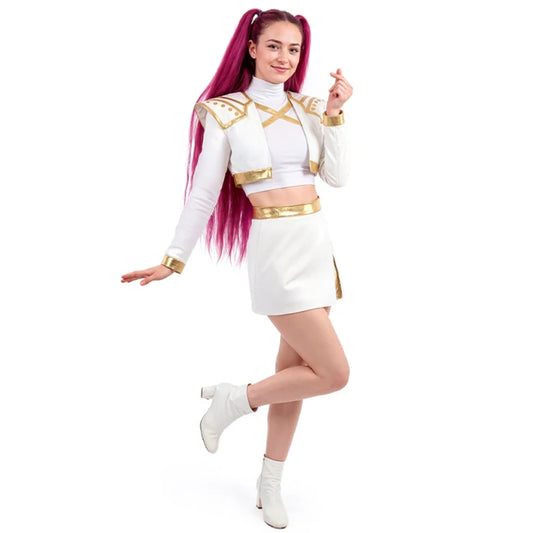 Fato de Cantora K-Pop Branca Deluxe para mulher