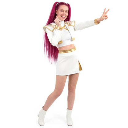 Fato de Cantora K-Pop Branca Deluxe para mulher