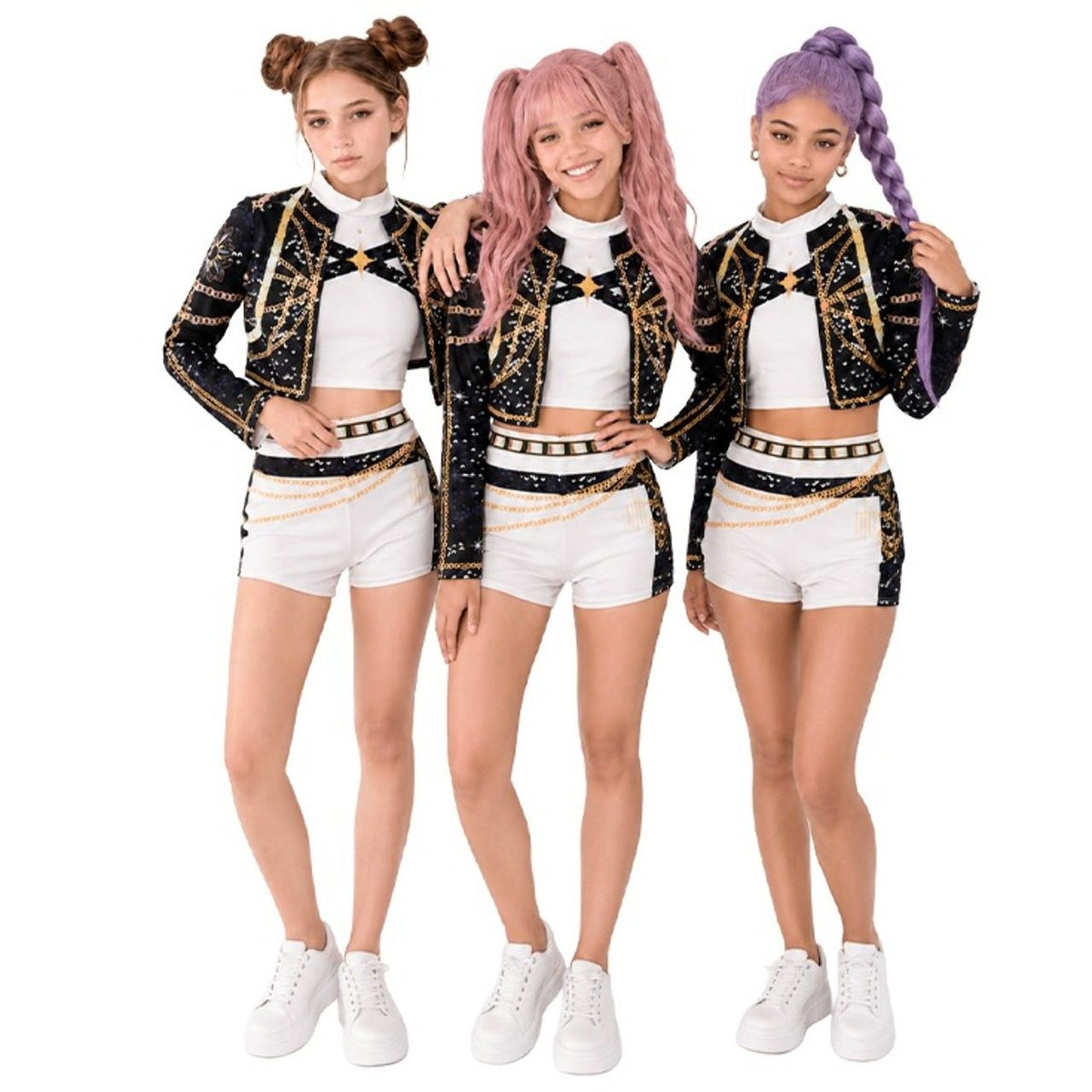 Fato de Cantora K-Pop Branca Luxury para mulher