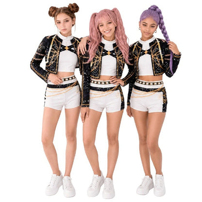 Fato de Cantora K-Pop Branca Luxury para mulher