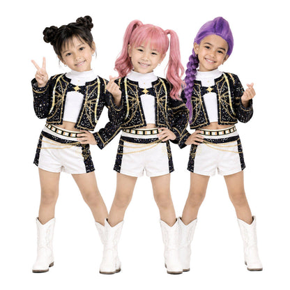 Fato de Cantora K-Pop Branca Luxury para menina