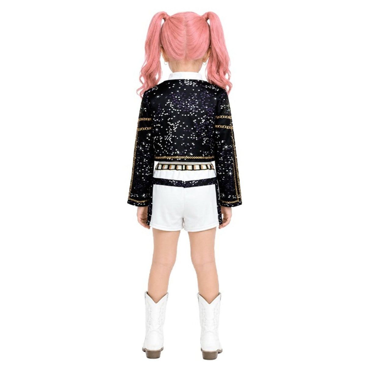 Fato de Cantora K-Pop Branca Luxury para menina