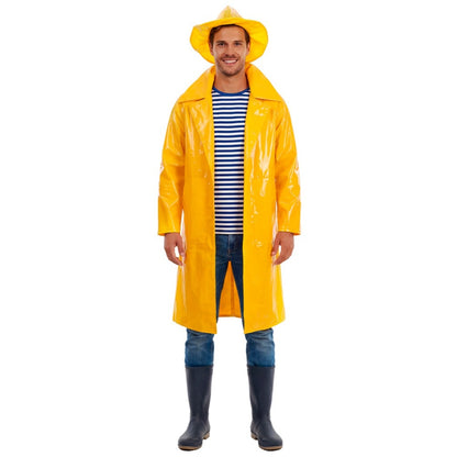 Fato de Capitão Pescador Amarelo para adulto