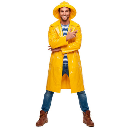 Fato de Capitão Pescador Amarelo para adulto