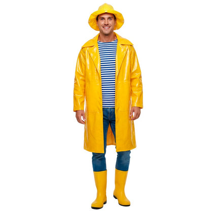 Fato de Capitão Pescador Amarelo para adulto