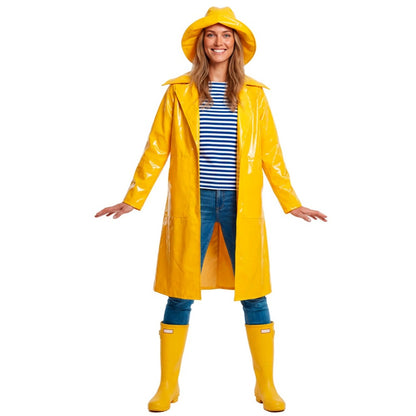 Fato de Capitão Pescador Amarelo para adulto