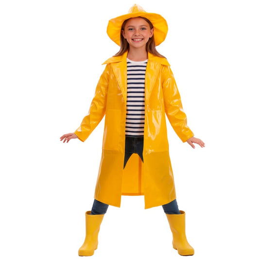Fato de Capitão Pescador Amarelo infantil