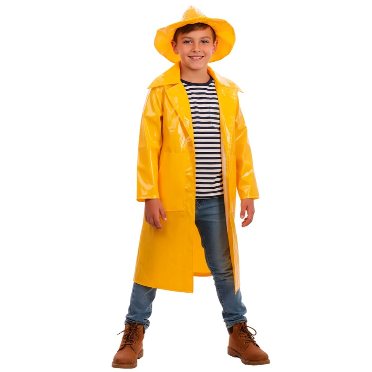 Fato de Capitão Pescador Amarelo infantil