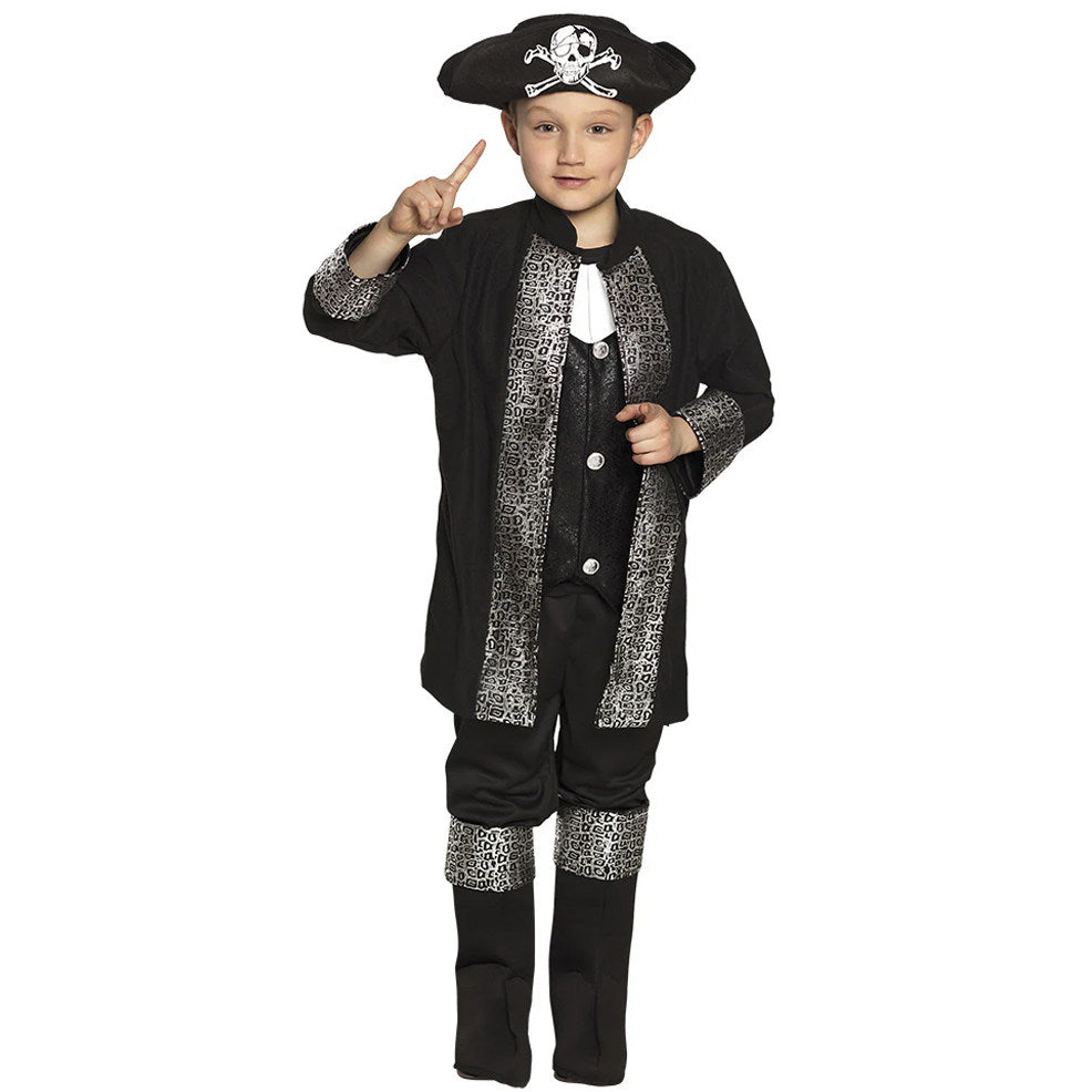 Fantasia de Capitão Pirata Preto para Meninos