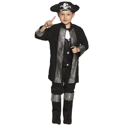 Fantasia de Capitão Pirata Preto para Meninos