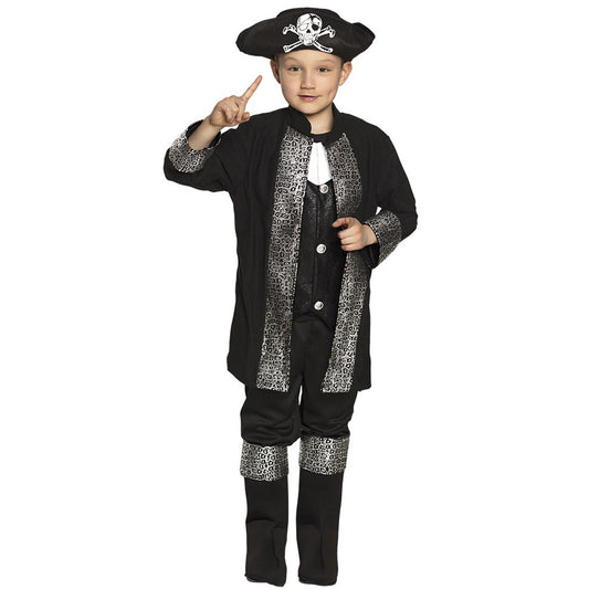 Fato de Capitão Pirata Preto para menino