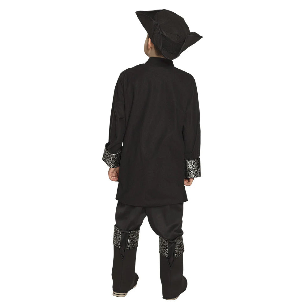 Fantasia de Capitão Pirata Preto para Meninos