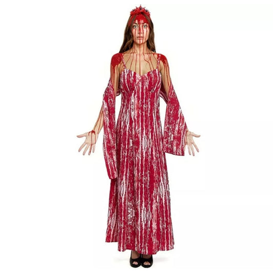Fato de Carrie Rainha do Baile Sangrento para mulher