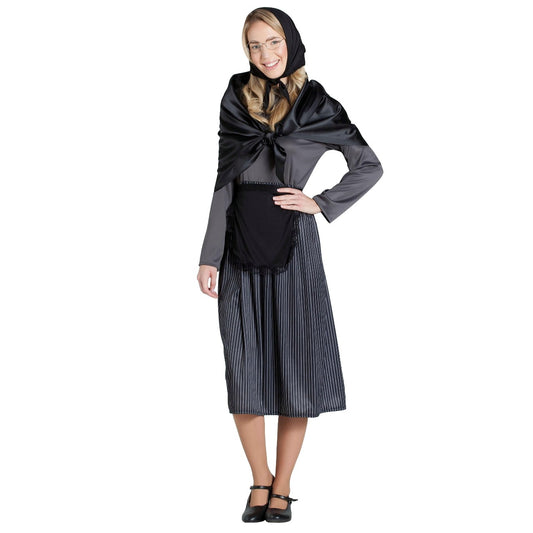 Fato de Vendedora de Castanhas Preto para mulher