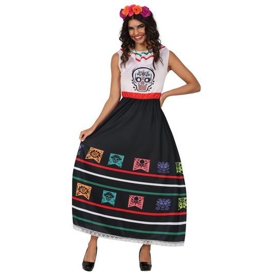 Fato de Catrina Colorida para mulher