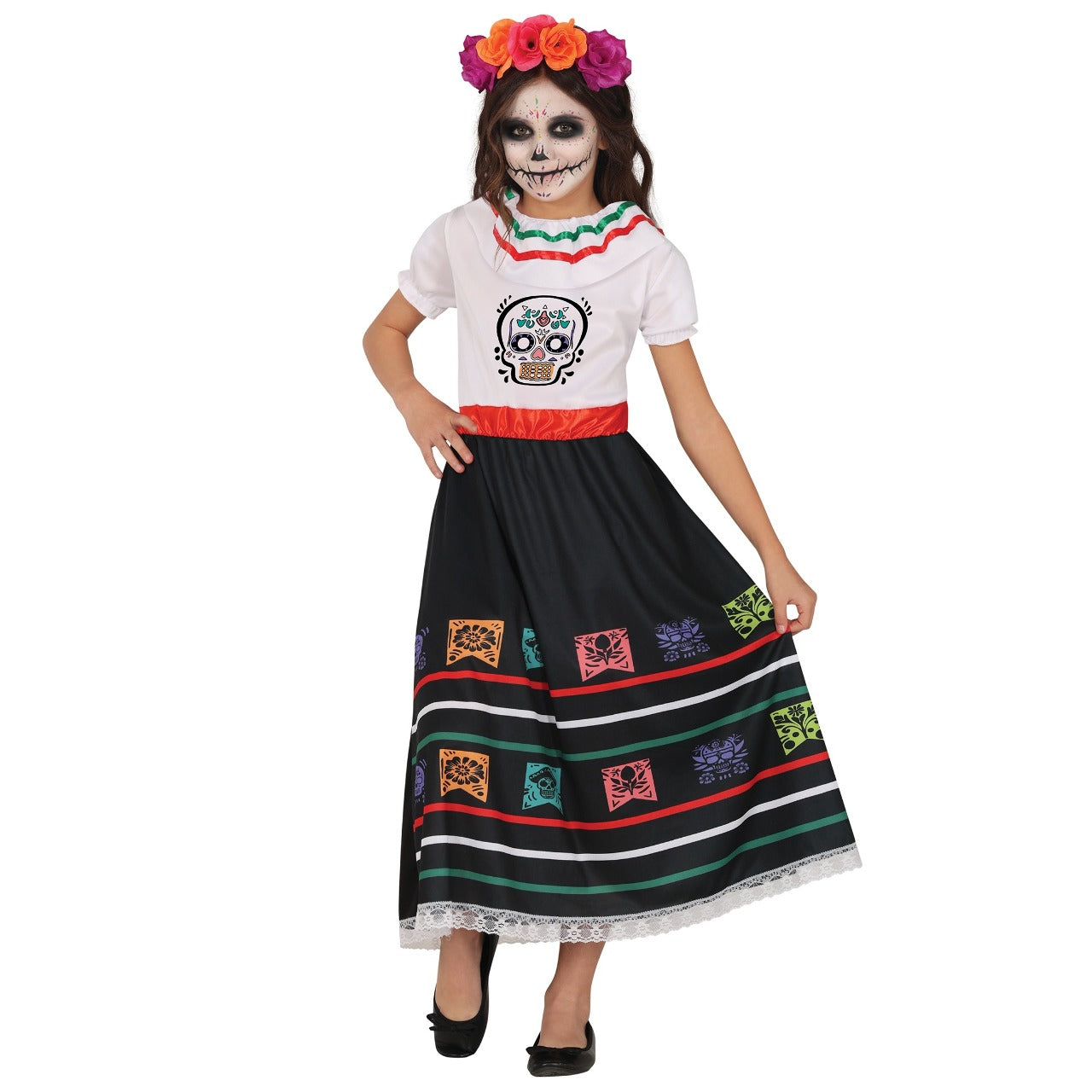 Fato de Catrina Colorida para menina