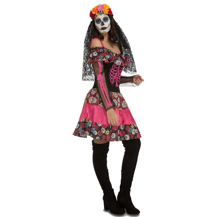 Fato de Catrina Fúcsia para mulher