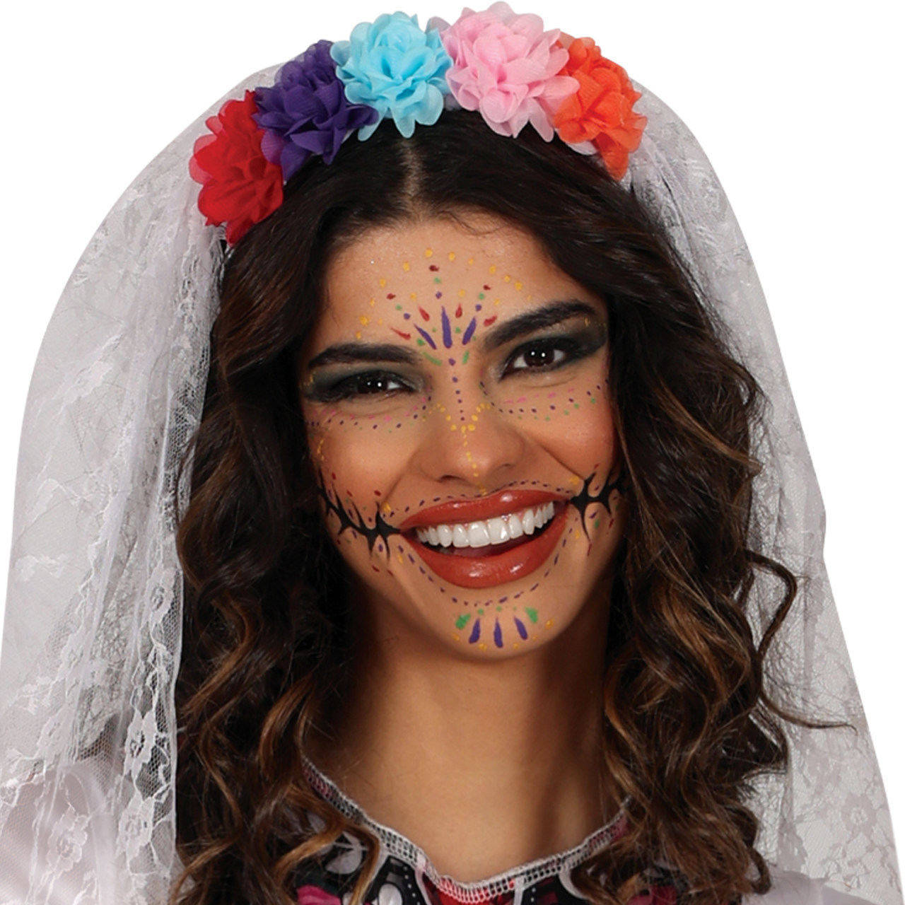 Fato de Catrina Noiva Branca para mulher