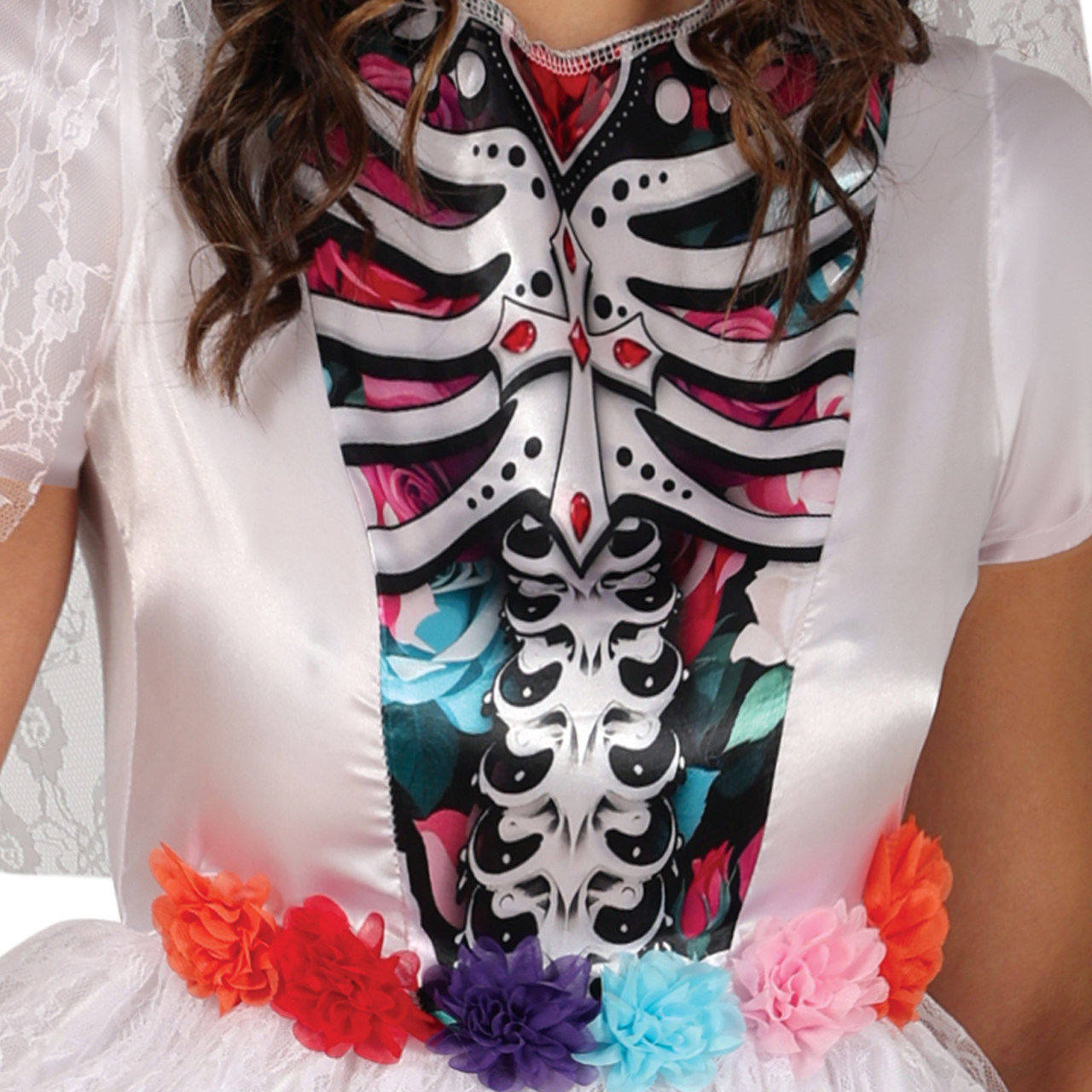 Fato de Catrina Noiva Branca para mulher