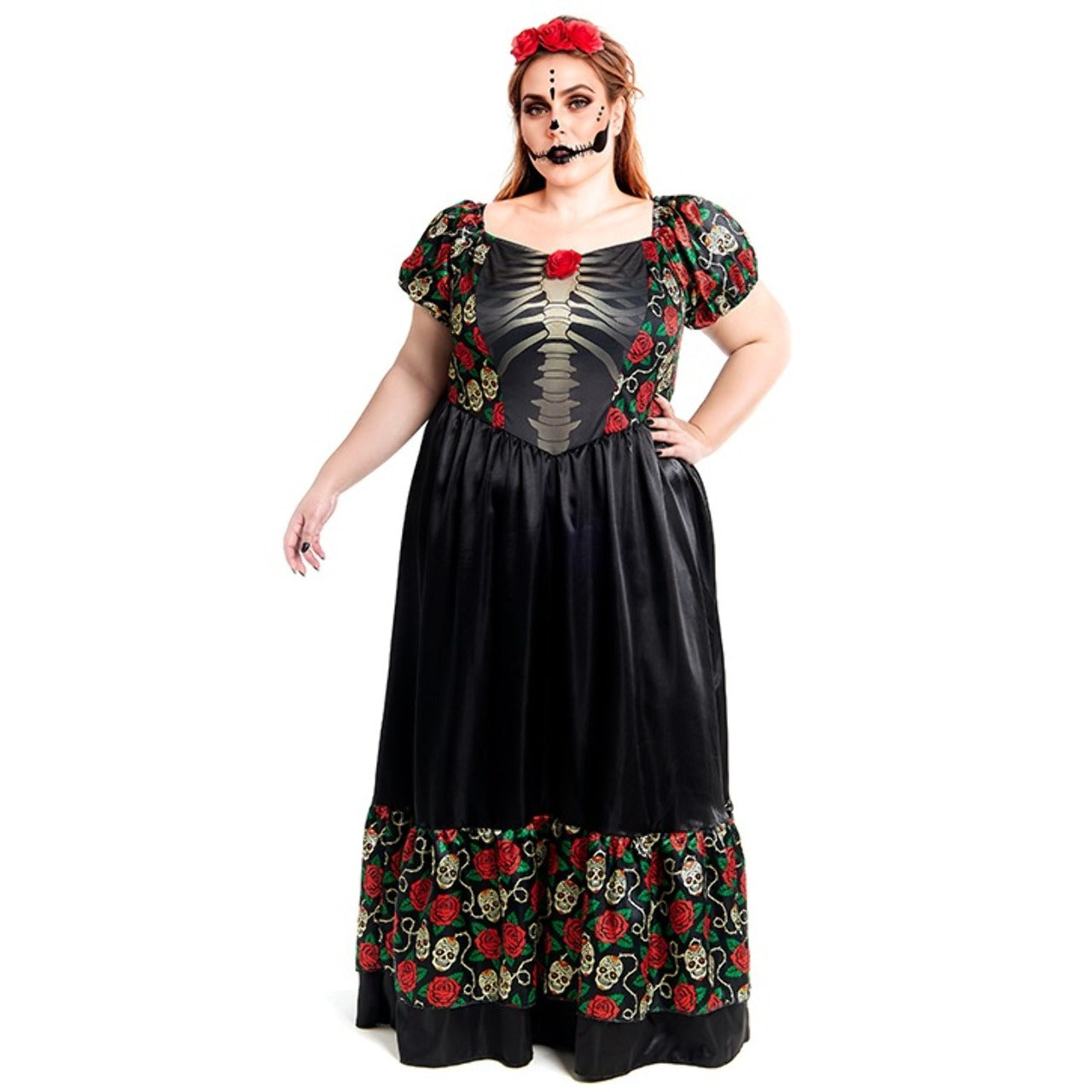 Fato de Catrina Vestido Plus para mulher 
