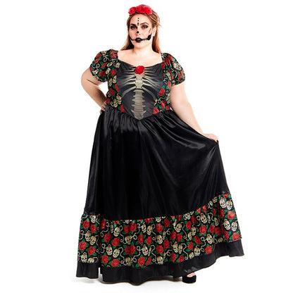 Fato de Catrina Vestido Plus para mulher 