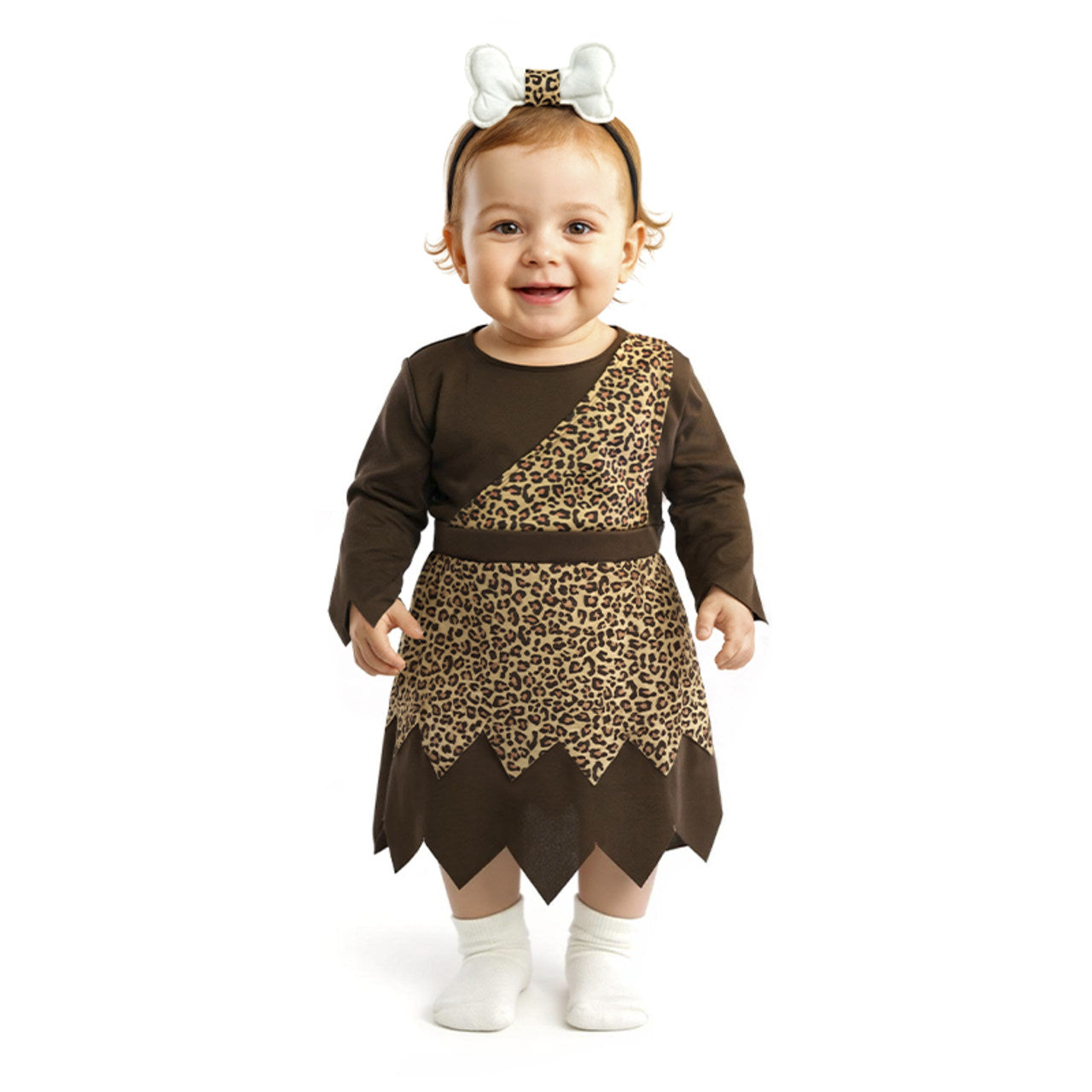 Fato de Homem das Cavernas Leopardo Osso para bebé