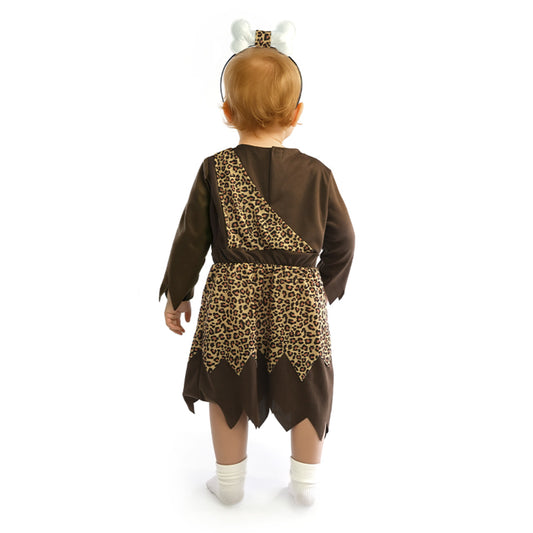 Fato de Homem das Cavernas Leopardo Osso para bebé