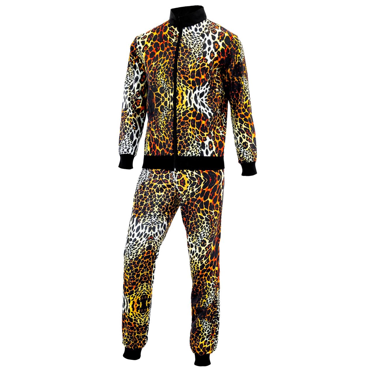 Fato de Fato de Treino Anos 80 Leopardo Fashion para adulto