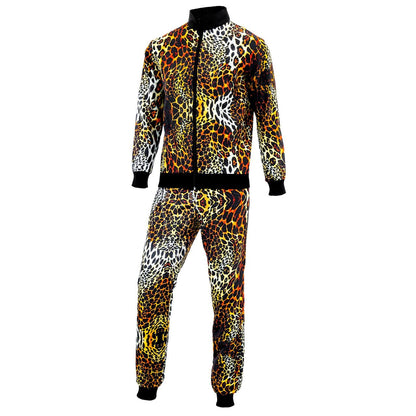 Fato de Fato de Treino Anos 80 Leopardo Fashion para adulto