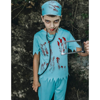 Fato de Médico Cirurgião Zombie para menino