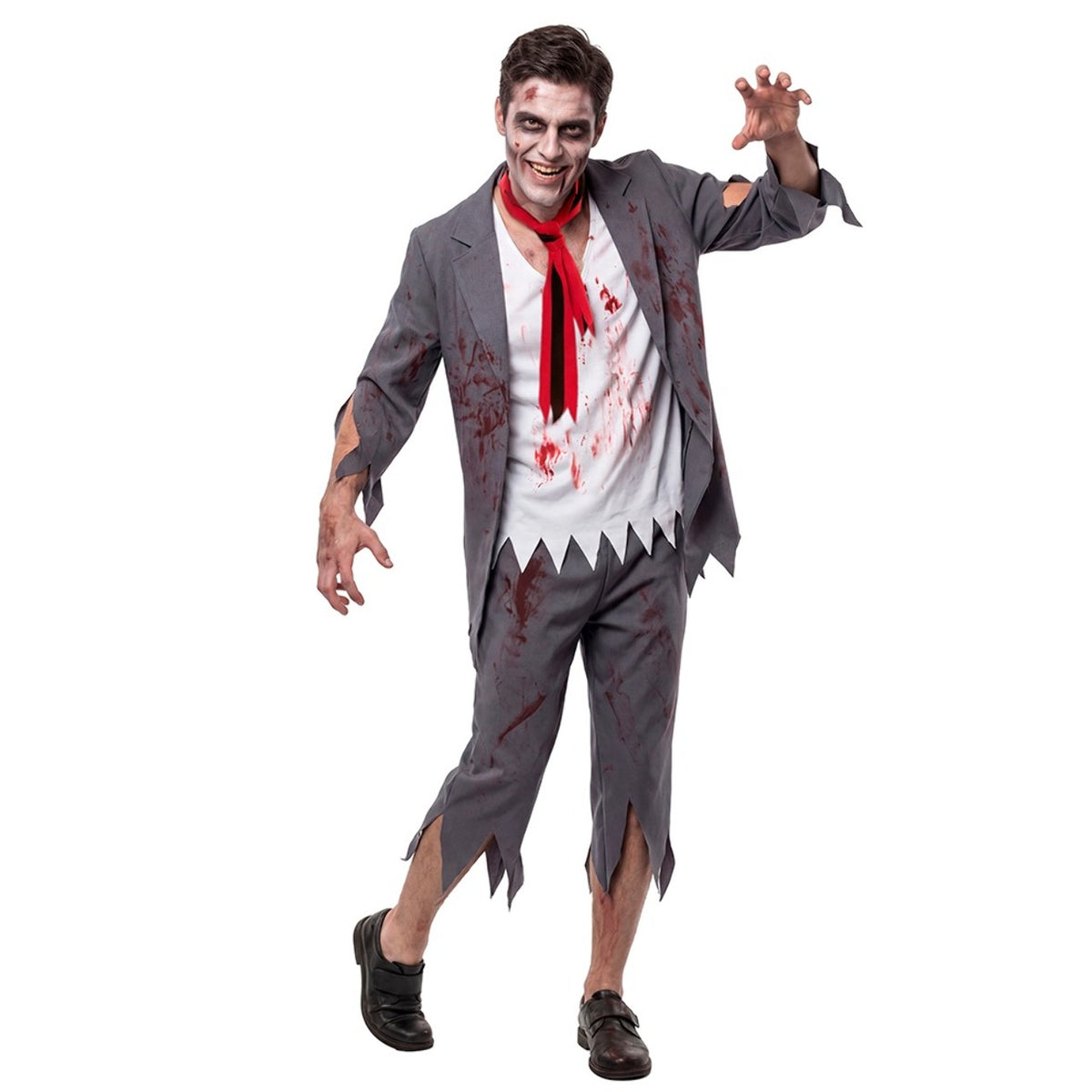 Fato de Estudante Zombie com Gravata para homem