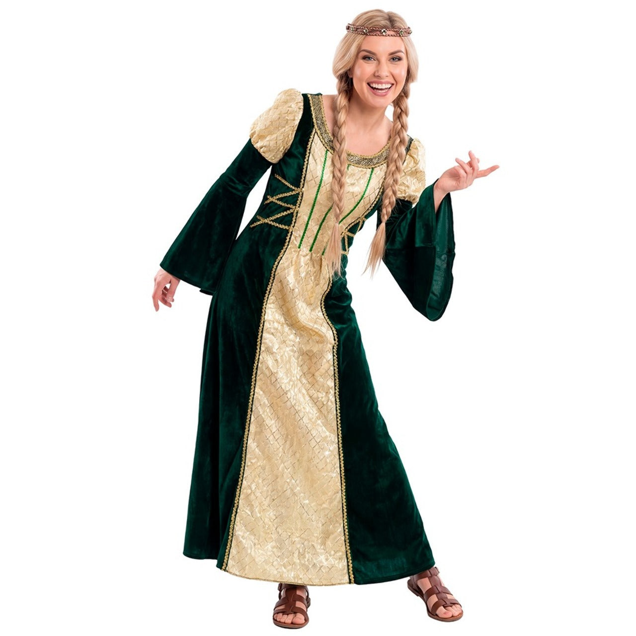 Fato de Dama Medieval Esmeralda para senhora