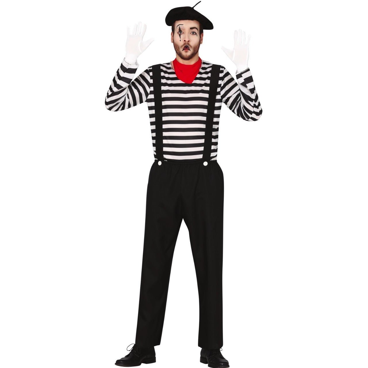 Fato de Mime com Boina para homem