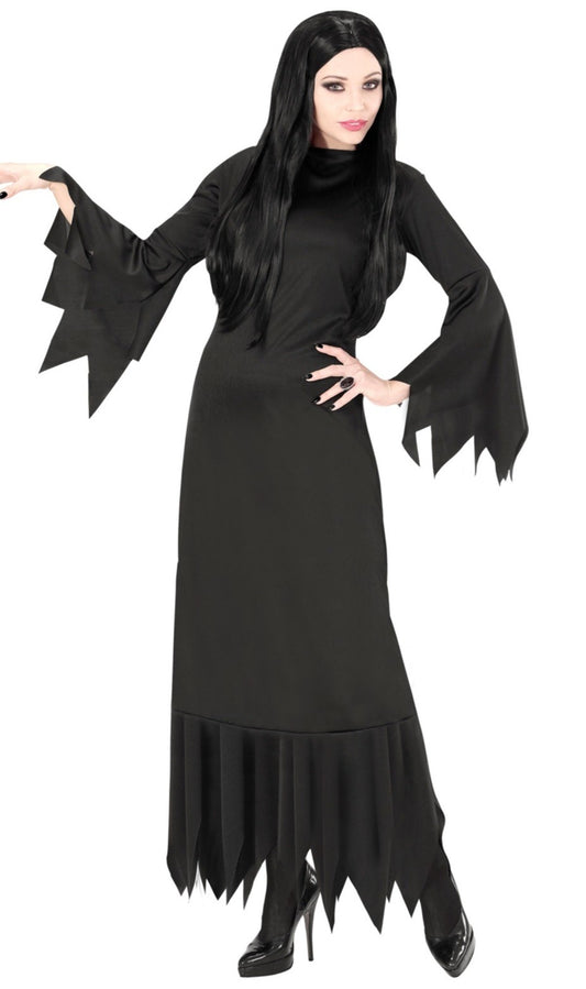 Fato de Black Morticia para mulher