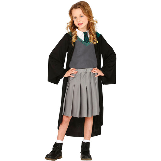 Fato de uniforme da Slytherin para menina