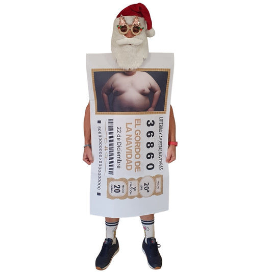 Fato de Bilhete da Loteria de Natal para adulto