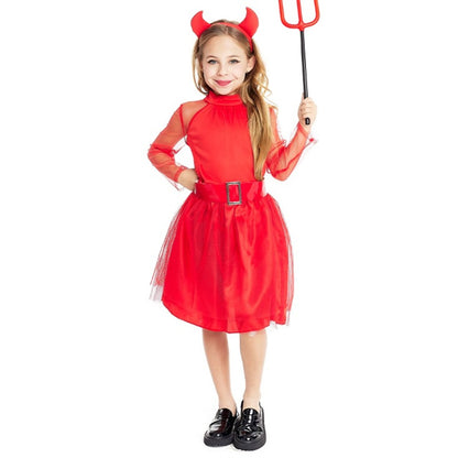 Fato de Diablesa Vermelha para menina