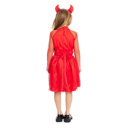 Fato de Diablesa Vermelha para menina