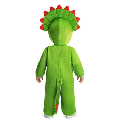 Fato de Dinossauro Triceratops Verde bebé