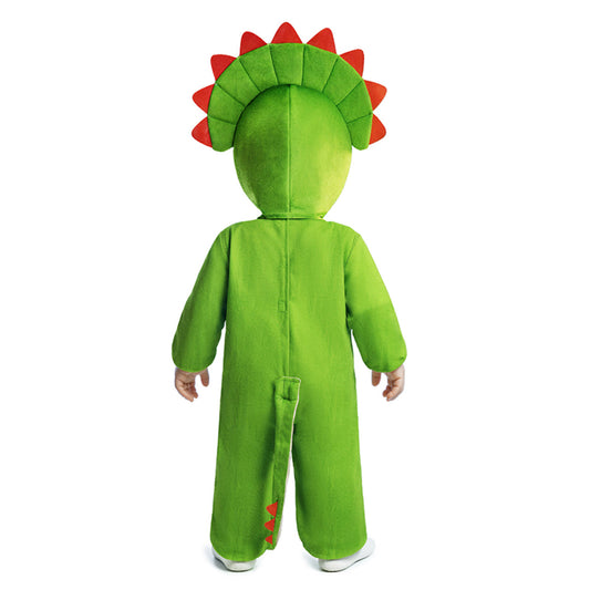 Fato de Dinossauro Triceratops Verde bebé