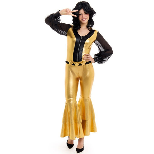 Fato de Disco Dourado para mulher