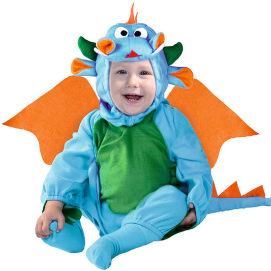 Fato de Dragão Azul para bebé 